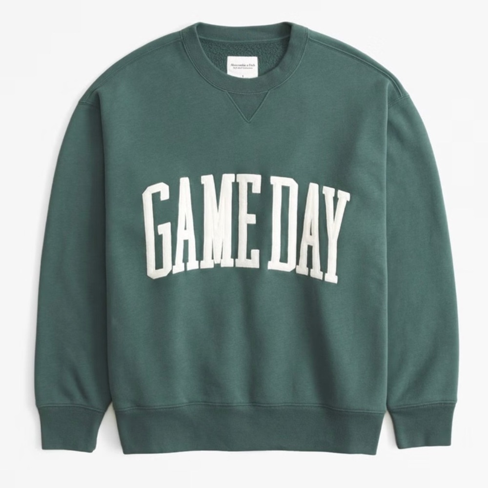 Abercrombie & Fitch Game Day Green Sweatshirt